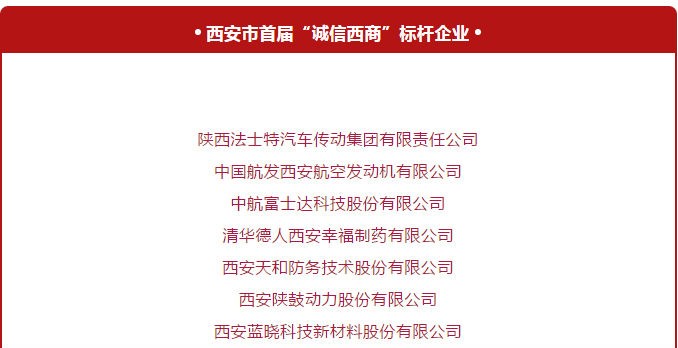 荣获西安首届“诚信西商”标杆企业与优异企业家称呼